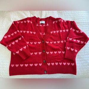Valentines Day Sweater - Old Navy Red Heart Patterned Cardigan